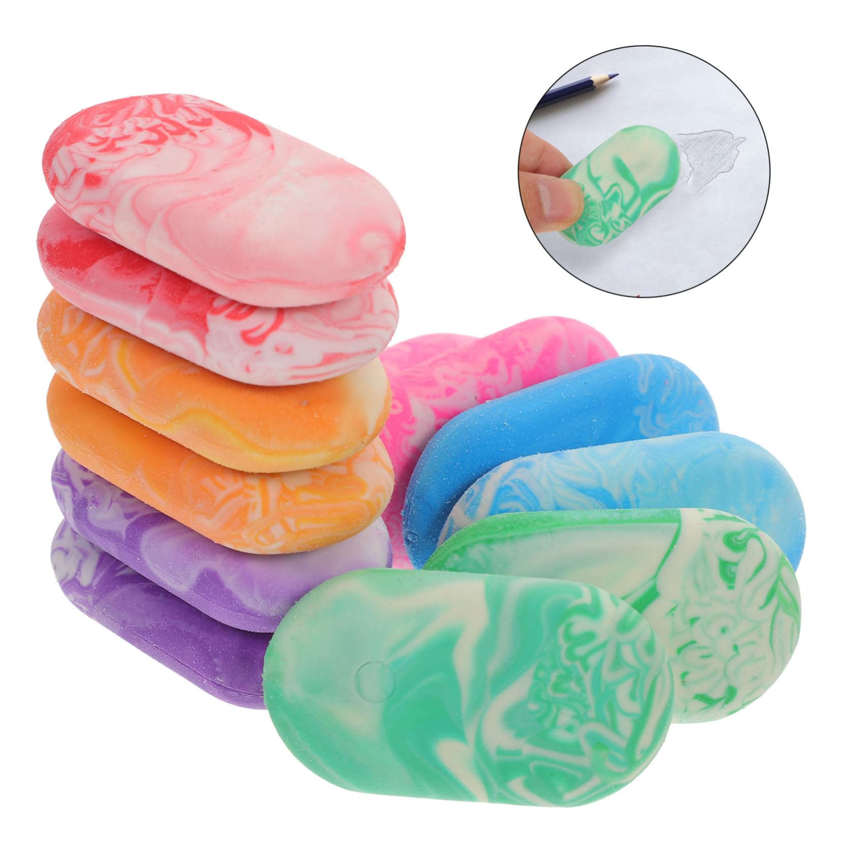 SHINEOFI 5 Sätze Marmor Radiergummi Marmor Radiergummis Für Bleistifte Weich Tragbar Zum Zeichnen Kleiner Radiergummi Radiergummis Für Das Klassenzimmer Marmor 12 Stück * 5
