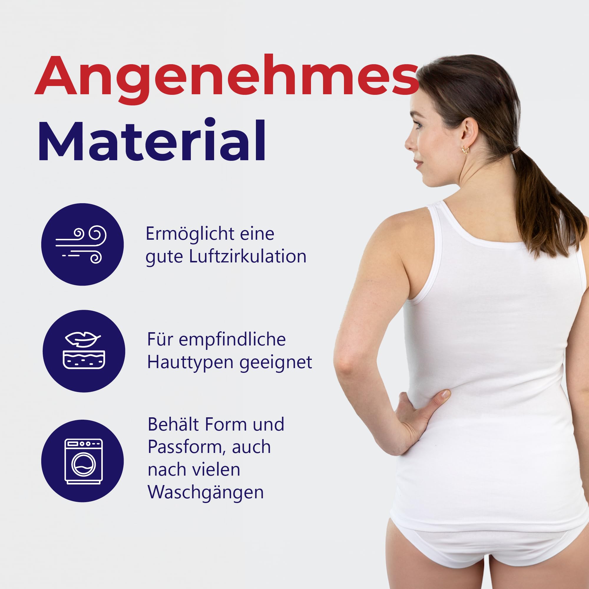 SES Paquete de 3 Camiseta Interior en 100% algodón para Mujer