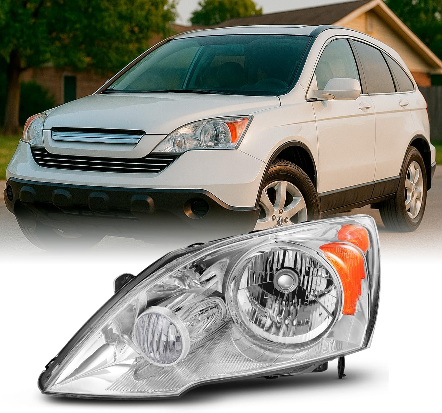 AKKON - For 2007 2008 2009 2010 2011 Honda CRV CR-V Driver Left Side Headlights Headlamp Replacement