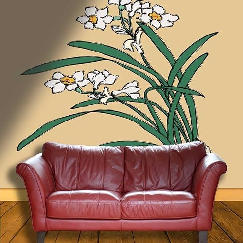 Miniatura 3 de Papel tapiz de cubículo para paredes de tela, papel de orquídea, decoración de pared, se adhiere a un aspecto completamente nuevo (40 pulgadas de