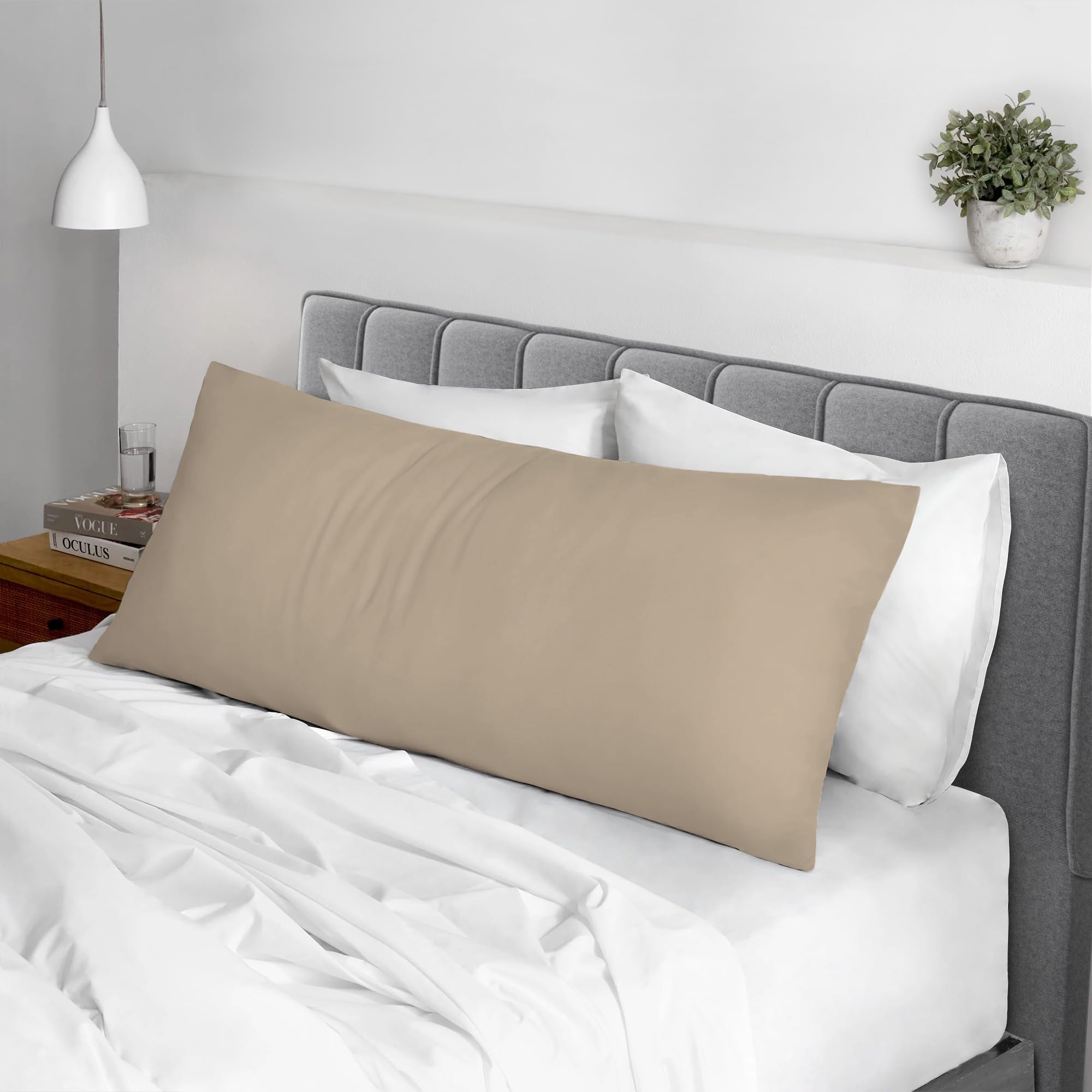 Pizuna 100% Cotton Standard Pillowcases 2 Pack White 50x75cm, 400 Thread Count Long Staple Combed Cotton Soft Pillow Cover, Sateen Weave Oxford Pillow Cases (Cooling Pillowcase 2PC) — view 75