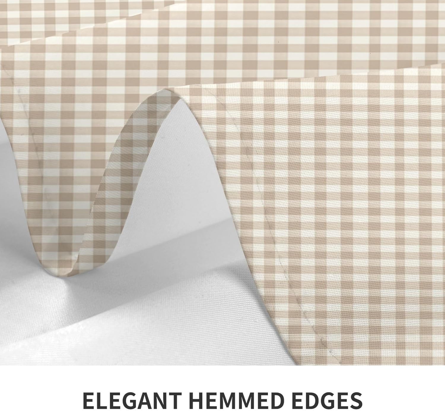 Rectangle Tablecloth 60 x 90 Inch, Beige Gingham Rectangle Table Protector Waterproof Table Cloth Cloth Table Cover for Dining, Party, Buffet, Wedding