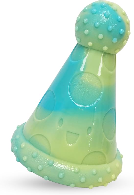 Juguete para golosinas para perros Nylabone Power Chew Party Hat, sabor a mantequilla de maní, grande | Juguetes interactivos para perros que dispensan golosinas, duraderos para masticadores agresivos, juguetes de enriquecimiento para perros, de larga duración, perros de hasta 50 libras
