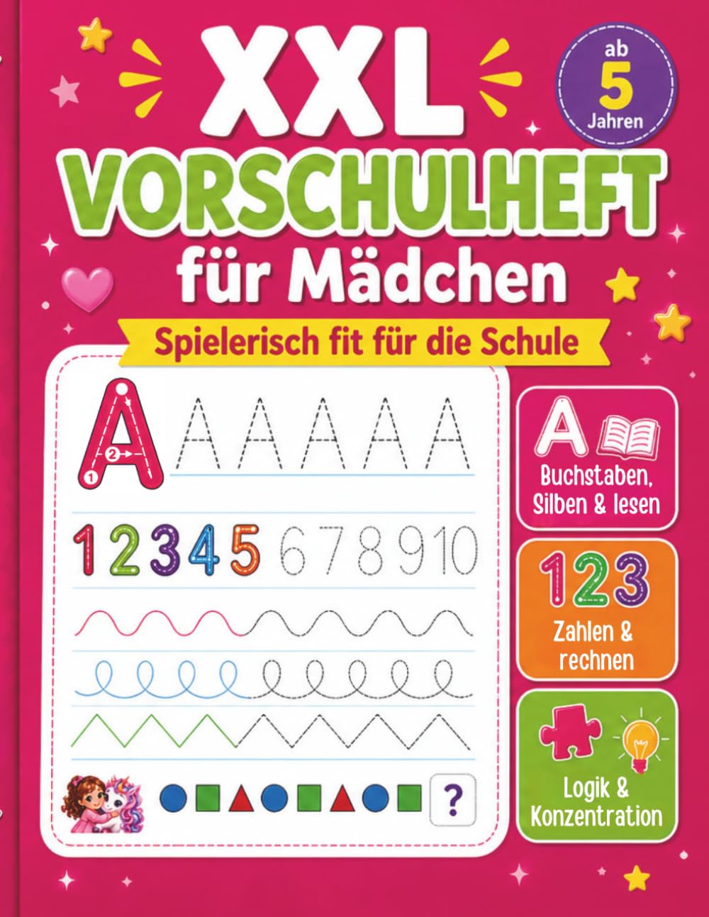 Mein Vorschulheft mit Melina & Luna: Von ersten Schwungübungen, Zahlen, Buchstaben und Lauten bis zu kniffliger Logik