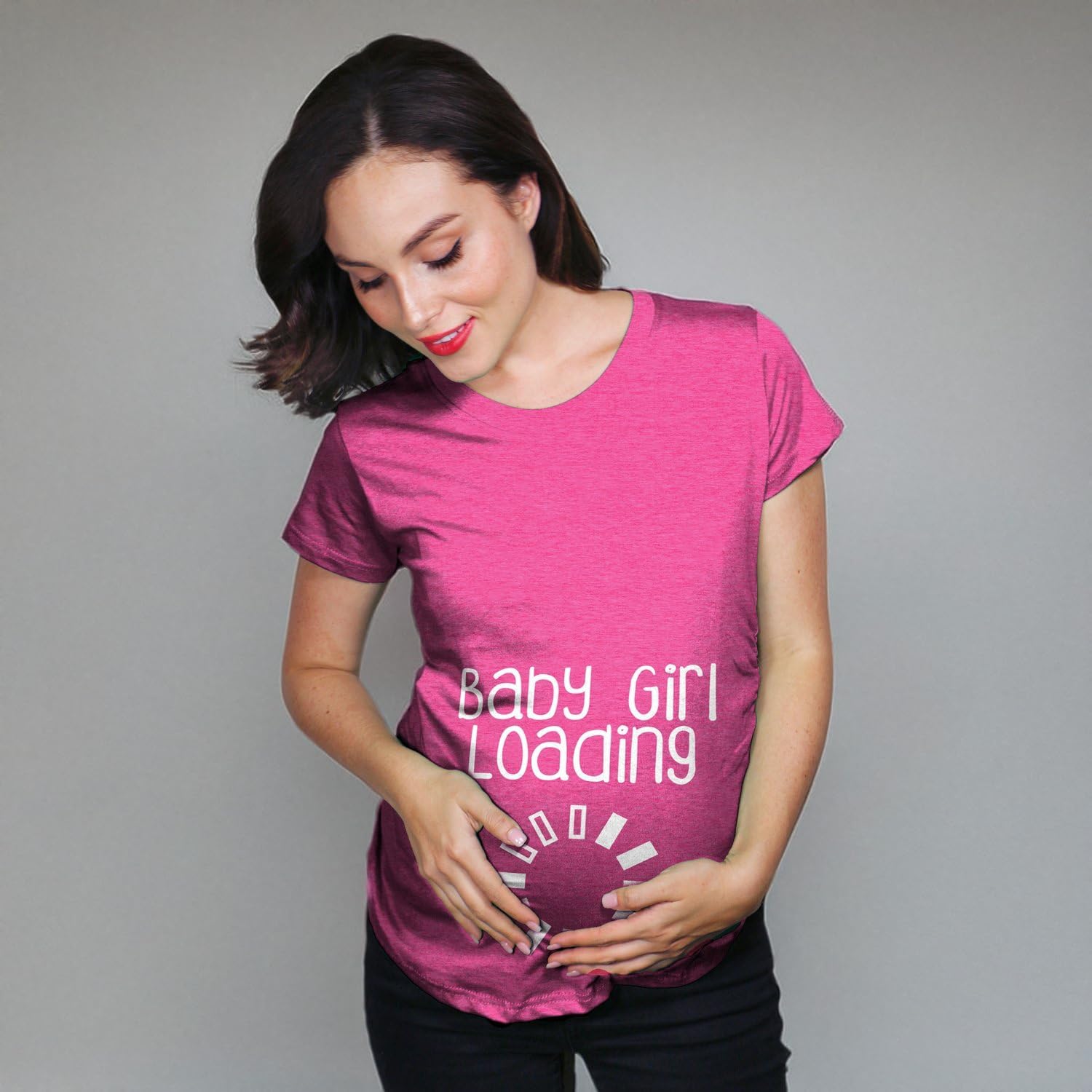 Crazy Dog Funny Maternity Shirts Daddy Did it and Baby Loading Cute Maternity Tees for Pregnant Women - Image 10