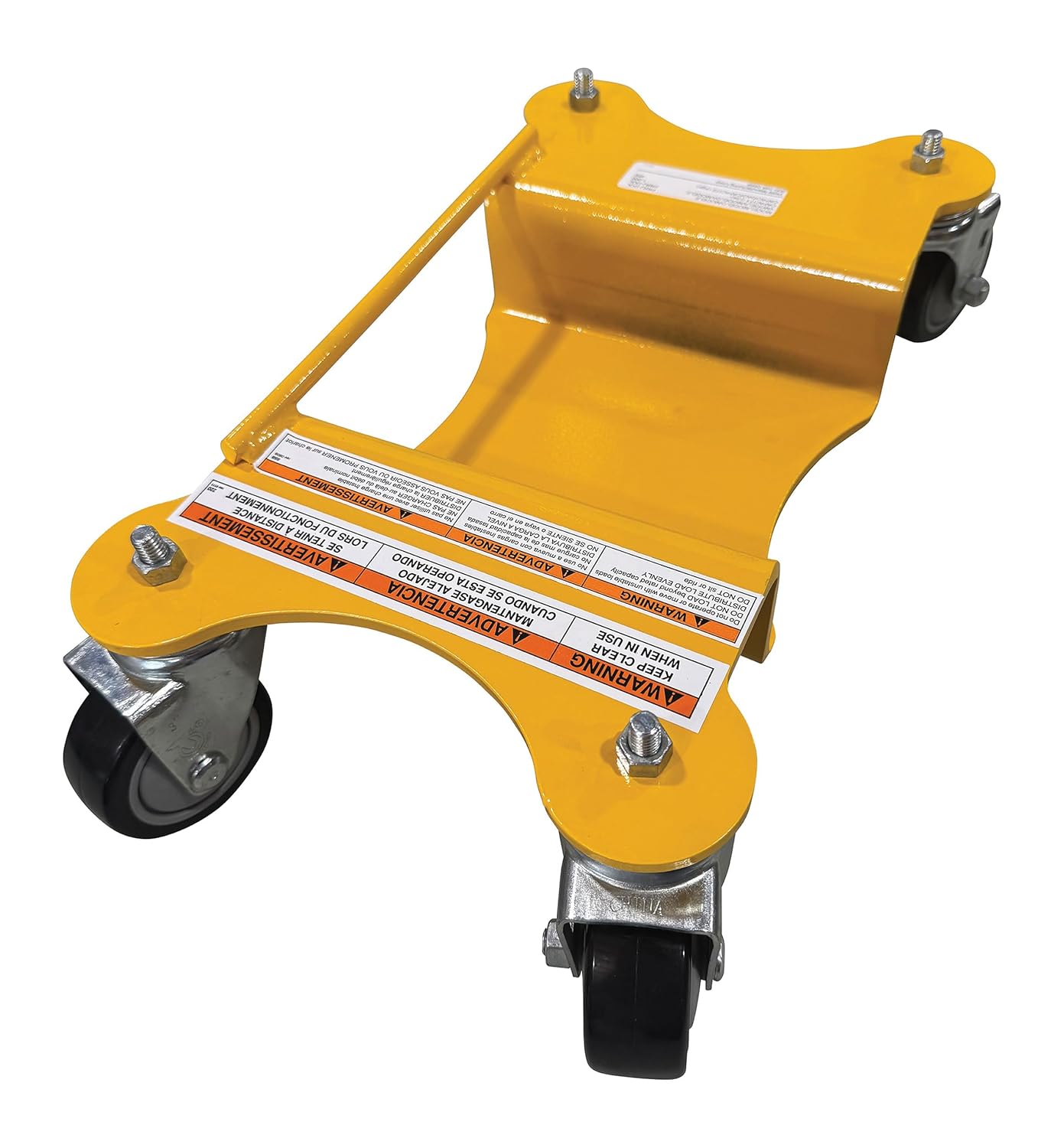 Vestil PRRJ-DOL Steel Pallet Rack Lifting Dollies (2 Quantity) 17-7/16 in. x 14-3/8 in. x 5 in. 1000 Lb. Capacity Yellow