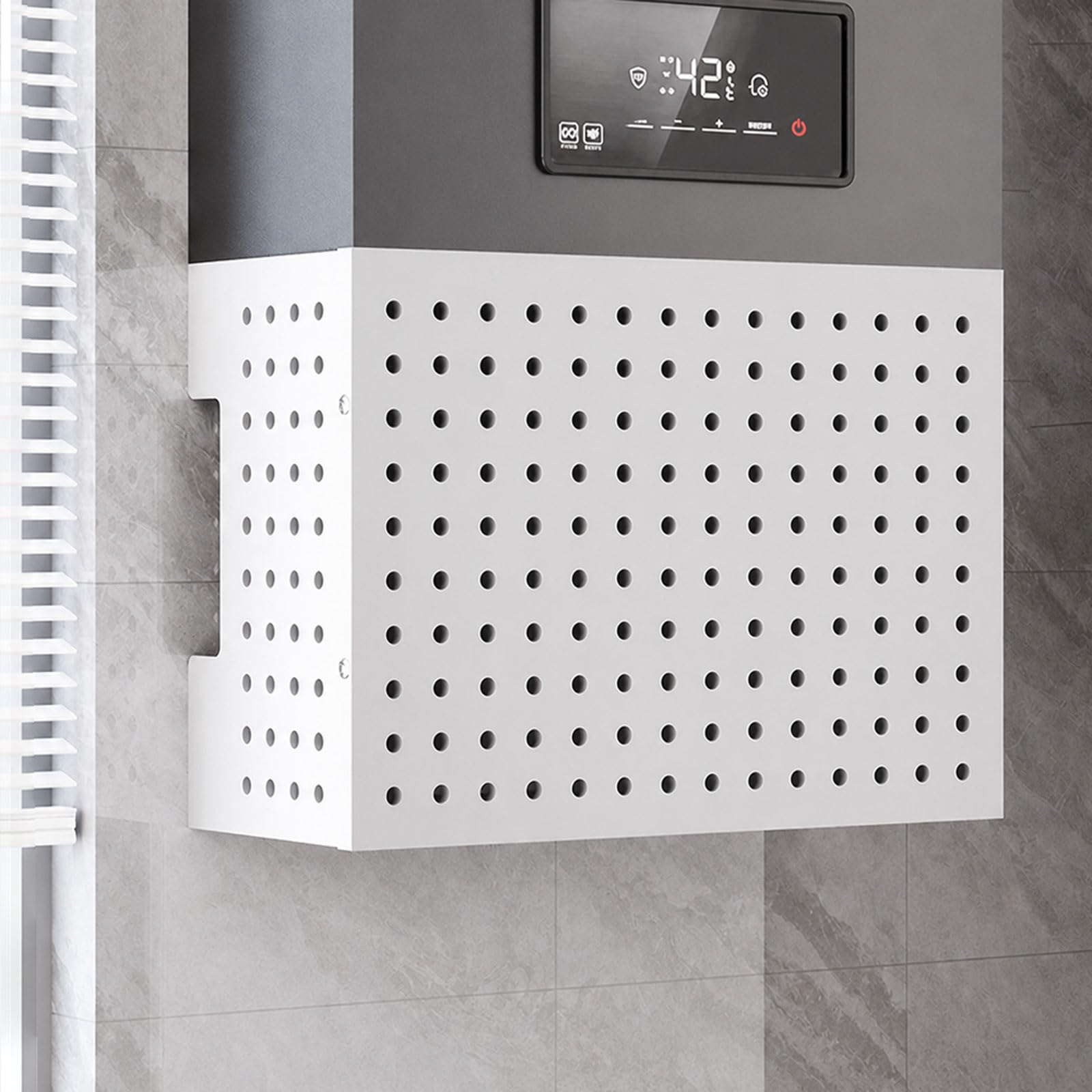 Viaoragiosa Gas Water Heater Pipe Cover Storage Rack,Kitchen Gas Water Heater Decoration Cover,Boilers Pipe Cover Box,Pegboards Wall Mounted Storage Rack,Effective Barrier,for Kitchen Bathroom Home