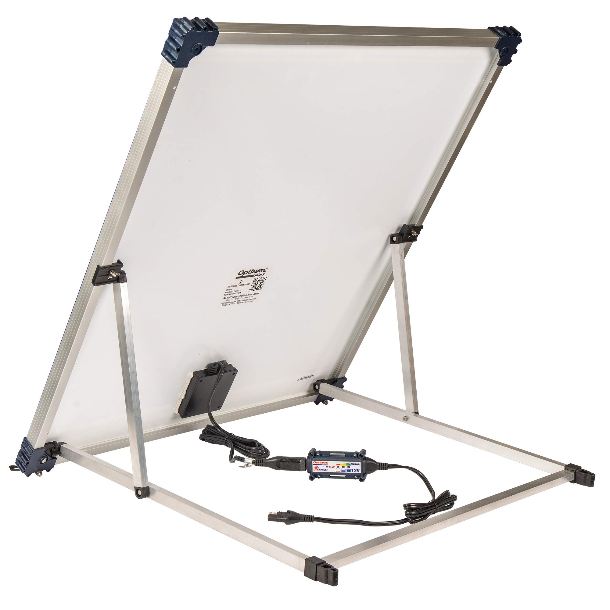 OptiMate Solar 80W Travel Kit, TM523-8TK, Caricatore e mantenitore Solare ermetico di Carica con Recupero di Batteria a Sei Fasi da 12V 6.67A