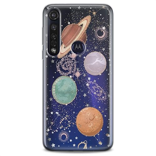 Miniatura 5 de Funda de TPU compatible con Motorola G9 G8 Plus G7 E20 P40 Z4 Edge 20 G22 Stylus Space Planets Slim Fit Jupiter Soft Galaxy Print Cutie Design Clear