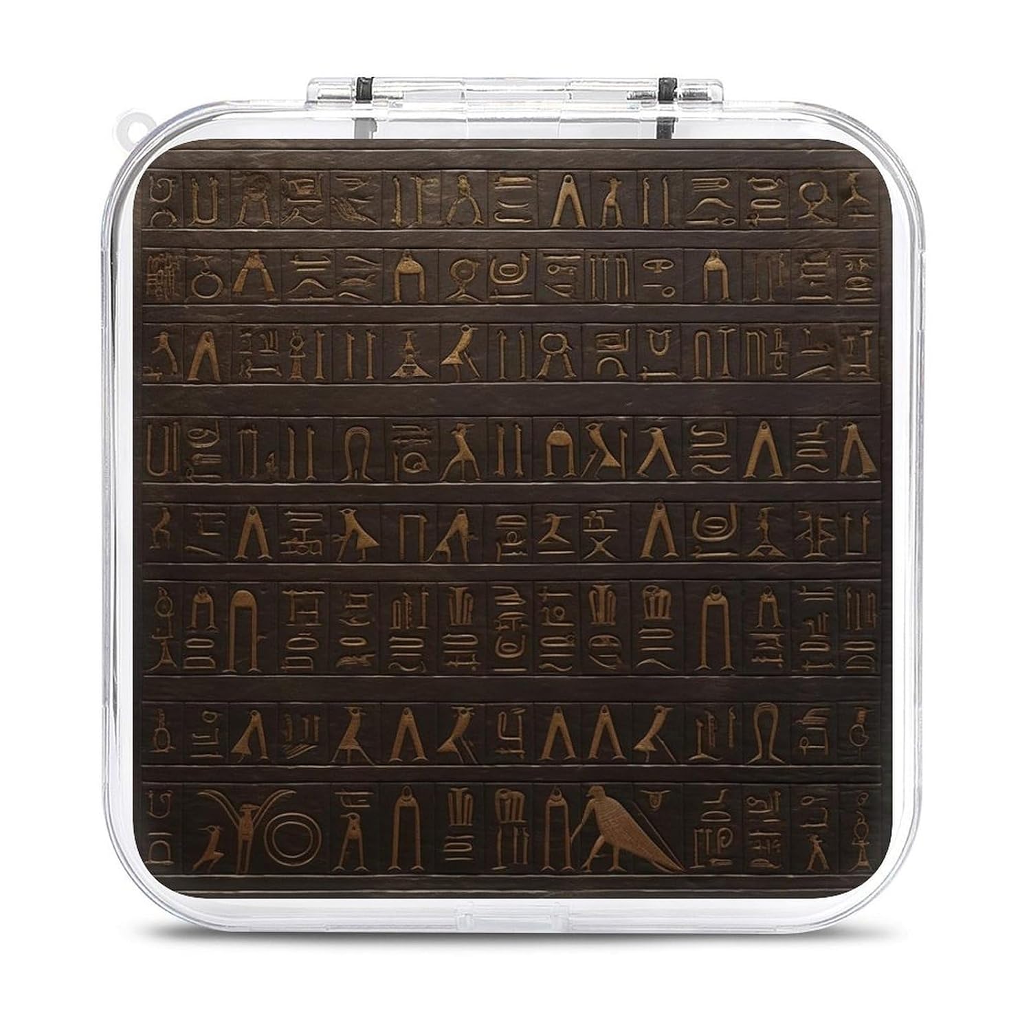 QMNBTES Egyptian Hieroglyph Switch Game Case Switch Game Holder Cartridge Case Storage 12 Games & 2 Micro Sd Card Slots, Travel Carry Cases, Portable Games Card Storage, Hard Shell, Buckle Closure