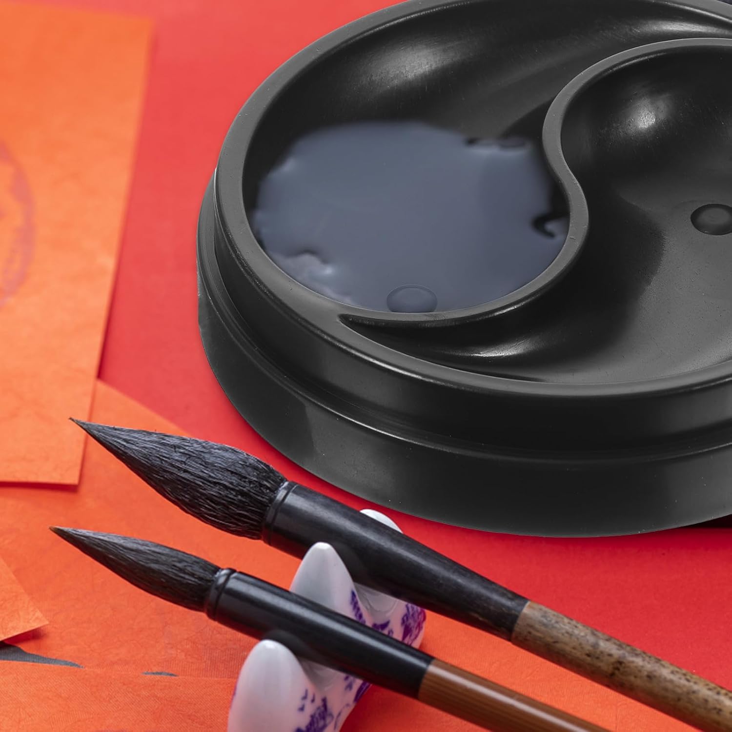 ibasenice 初心者向け書道 折り畳み式 家用書道 高吸収性 文房四宝 手提げ 点