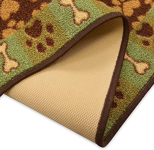 Miniatura 8 de Alfombra de pasillo de tamaño personalizado, diseño de patas y huesos de mascotas verdes (4 pies de largo x 26 pulgadas de ancho) hecha a pedido,