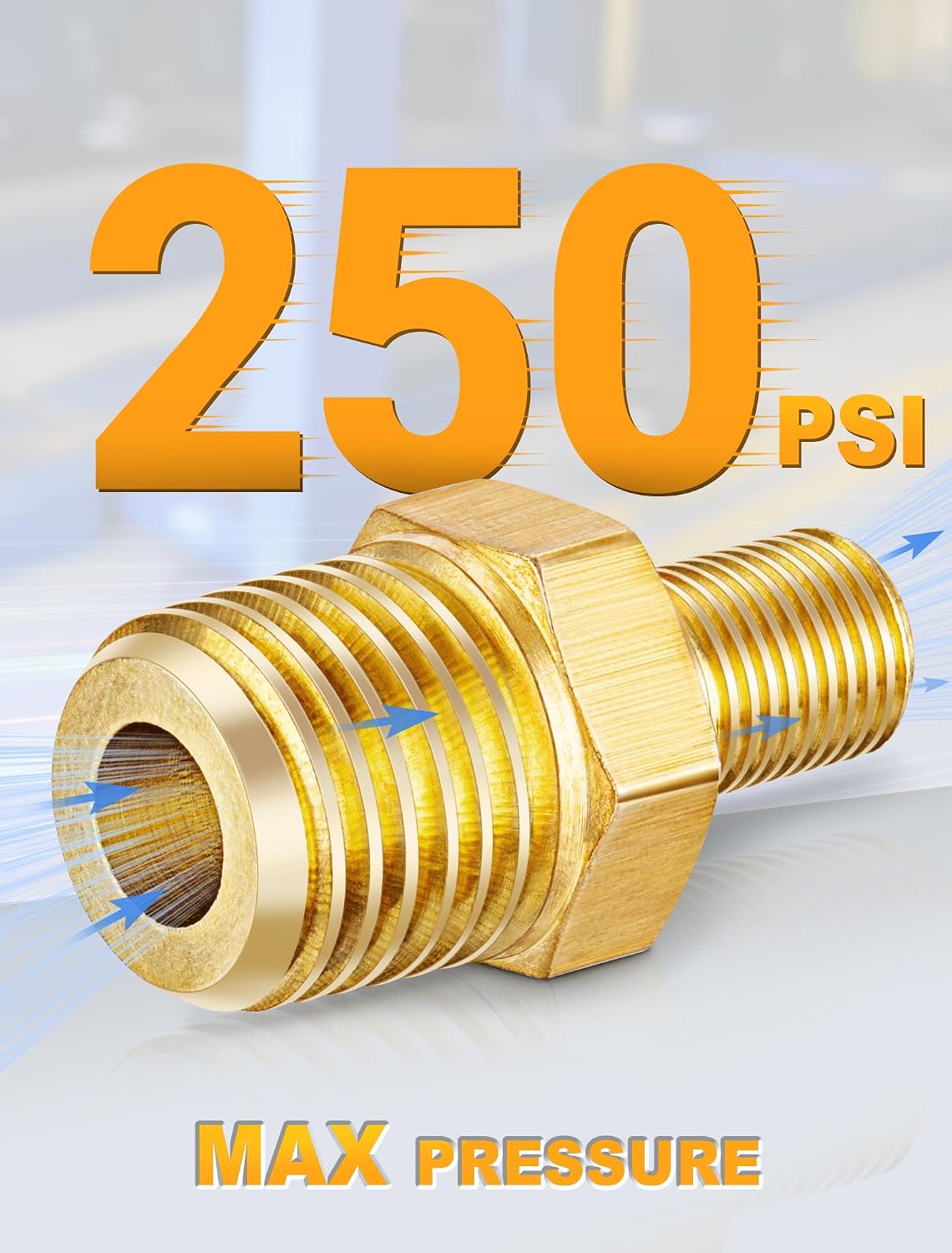 EVOULTES Brass Air Inflator Adapter, 1/4" NPT (M) to Standard Schrader Valve (M), Tire Inflator Connector for Auto Portable Air Compressor/Pump, Air Hose, Air Chuck (2 Packs)