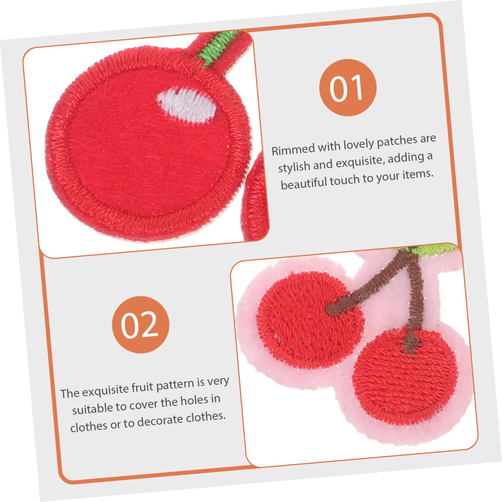 Angoily 5 Sätze Kirsche Aufnäher Zum Aufbügeln Bunte Stoffpatches Für Kleidung Diy Applikationen Für Bastelprojekte Und Designs 20 Stück * 5