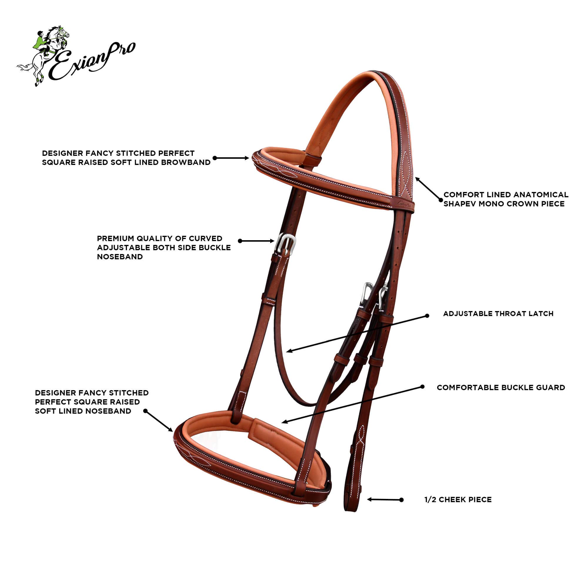 Lussoro Bridon avec rênes Cheval Western Anglais Marron Taille complète