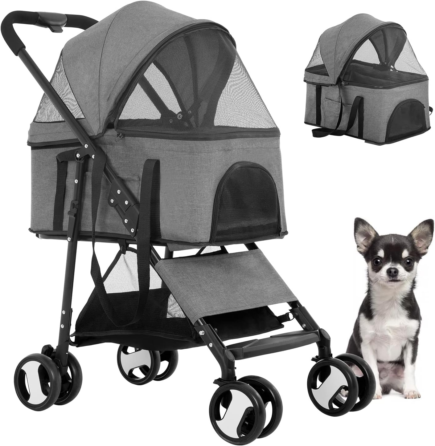 BestPet Pet Stroller Premium 3-in-1 Multifunction Dog Cat Jogger Stroller for...