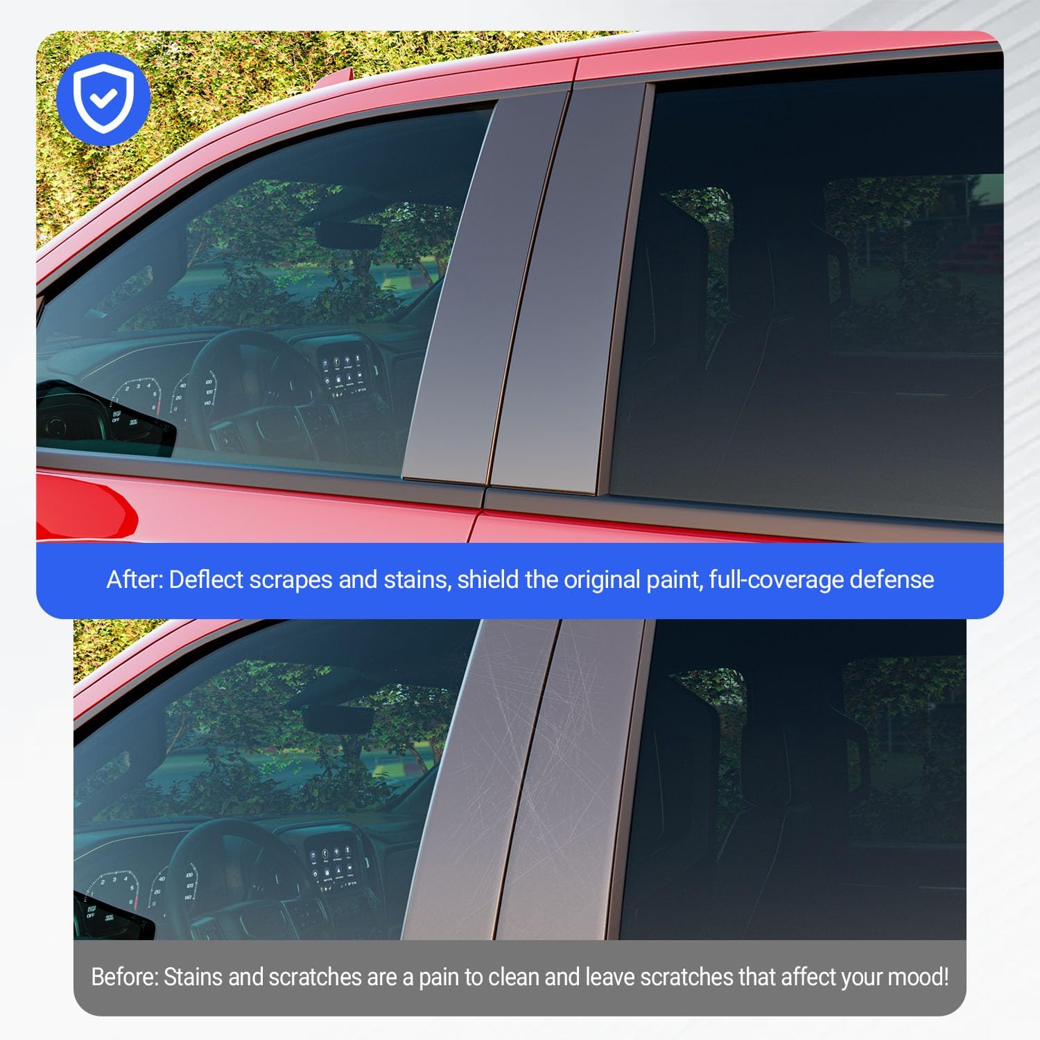 B Pillar Molding Trim Compatible with 2019-2026 Chevy Silverado GMC Sierra 1500 Rear Sliding Window Trim B Pillar Molding Cover Replacement for 2019-2026 Chevy Silverado Accessories