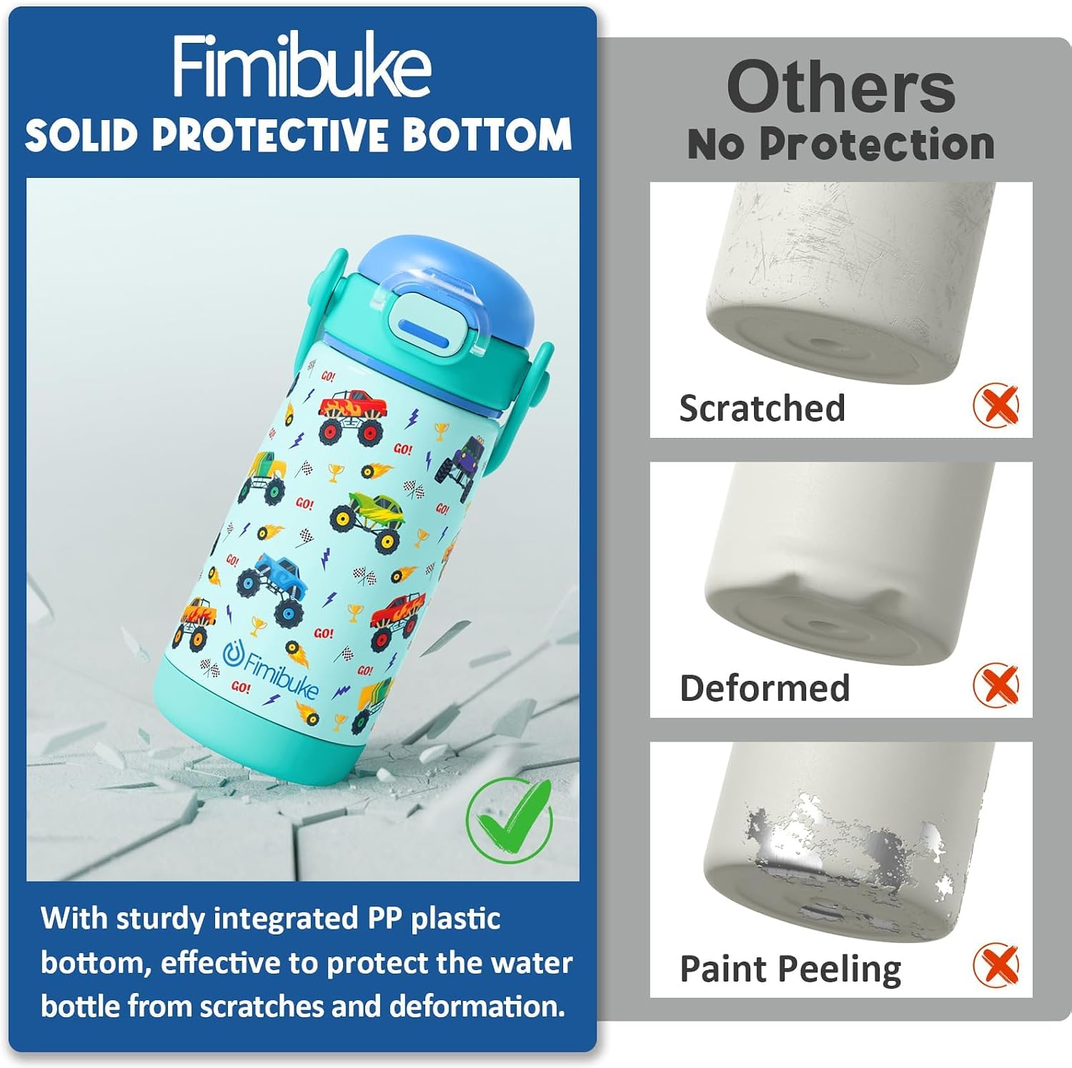 Fimibuke Toddler Water Bottle 18oz Kids