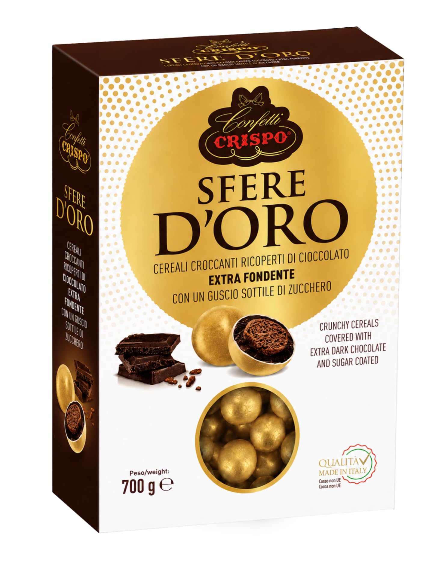 Mix Sfere d’Oro + Confetti Verniciati Oro 50 Anni di Felicità, Confetti Oro per Nozze d’Oro, Anniversario, Bomboniere e Confettata per crispo 1,2kg