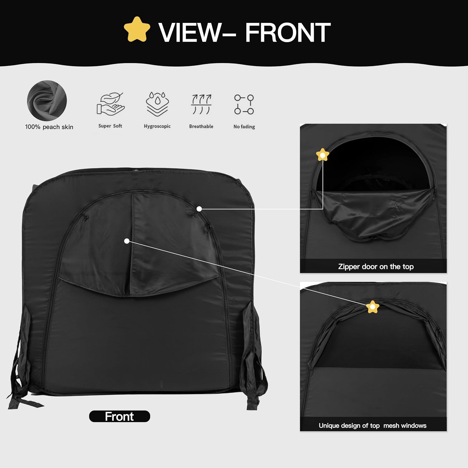 Poray Pop up Baby Privacy Bed Tent Sleeping Crib Tent Cover for Toddler,Blocks 80% Light with Monitor and Fan Pouch Design with Zipper Doors,Breathable Mesh Windows