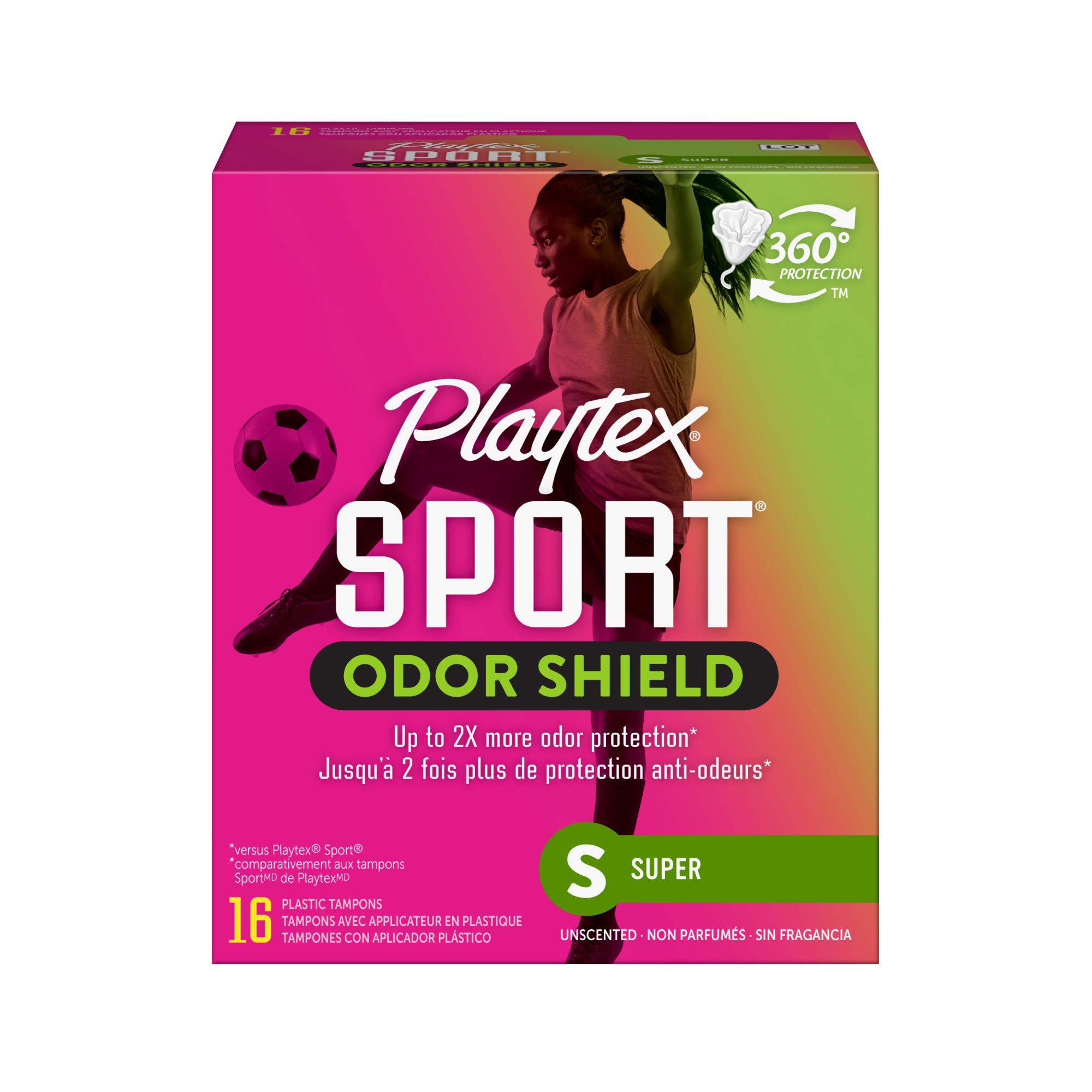 PlaytexSport Odor Shield Tampons, Super Absorbency, Unscented - 16ct
