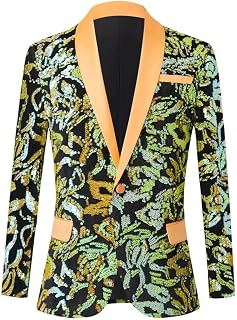 Men's European and American Style Sequins Nightclub Party Host Emcee Best Slim Suit Jacket Costumes