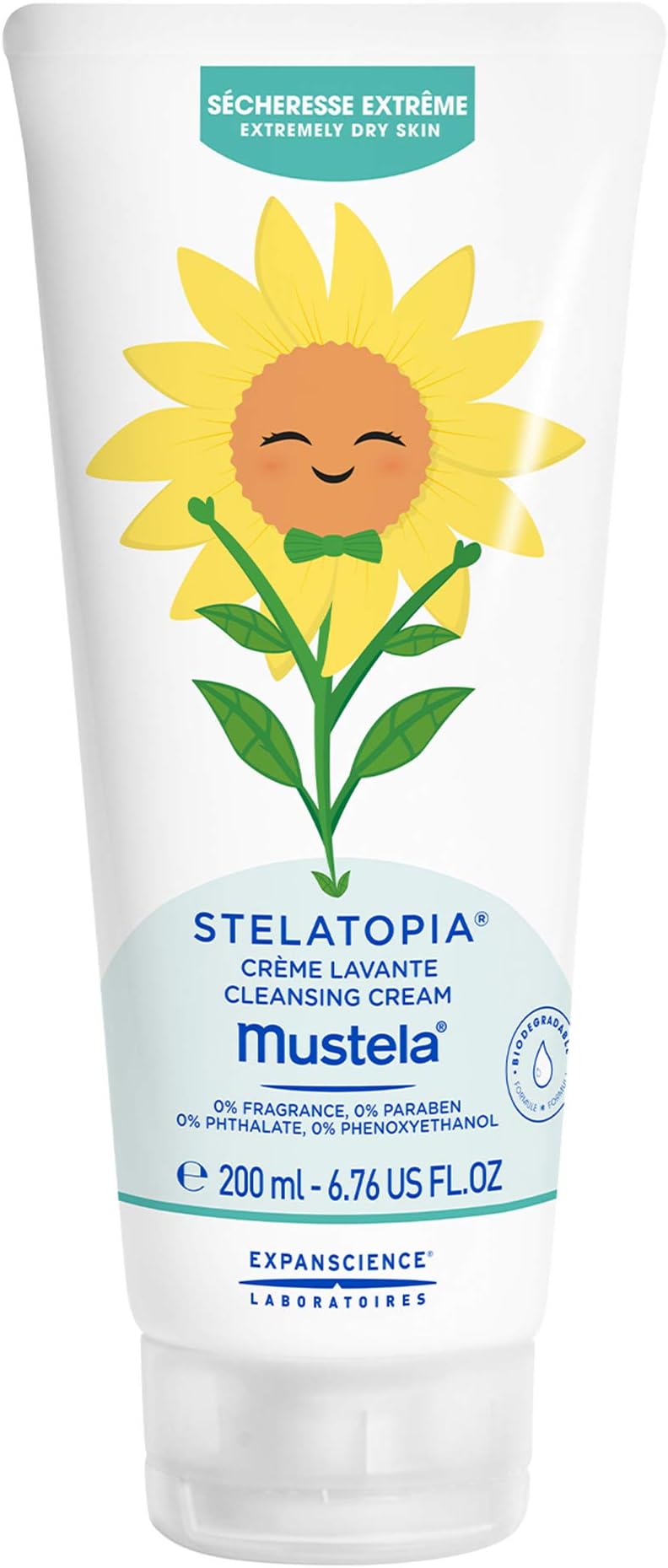 Mustela Stelatopia Cleansing Cream, Baby Wash, for Eczema-Prone Skin, with Natural Avocado Perseose, Fragrance-Free, 200ml