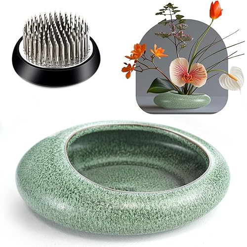 Flower Frog Vase Kit, Ikebana Flower Arrangement Ceramic Water Drop