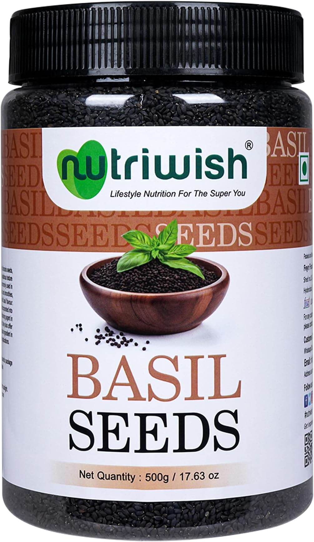 Nutriwish Premium Basil Seeds, 500g