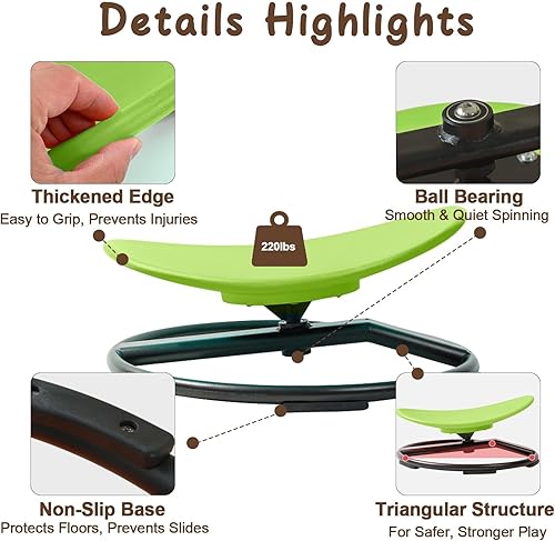 Miniatura 5 de GAKINUNE Silla sensorial para niños con autismo, silla giratoria para niños, silla giratoria sensorial para mejorar la coordinación física, silla