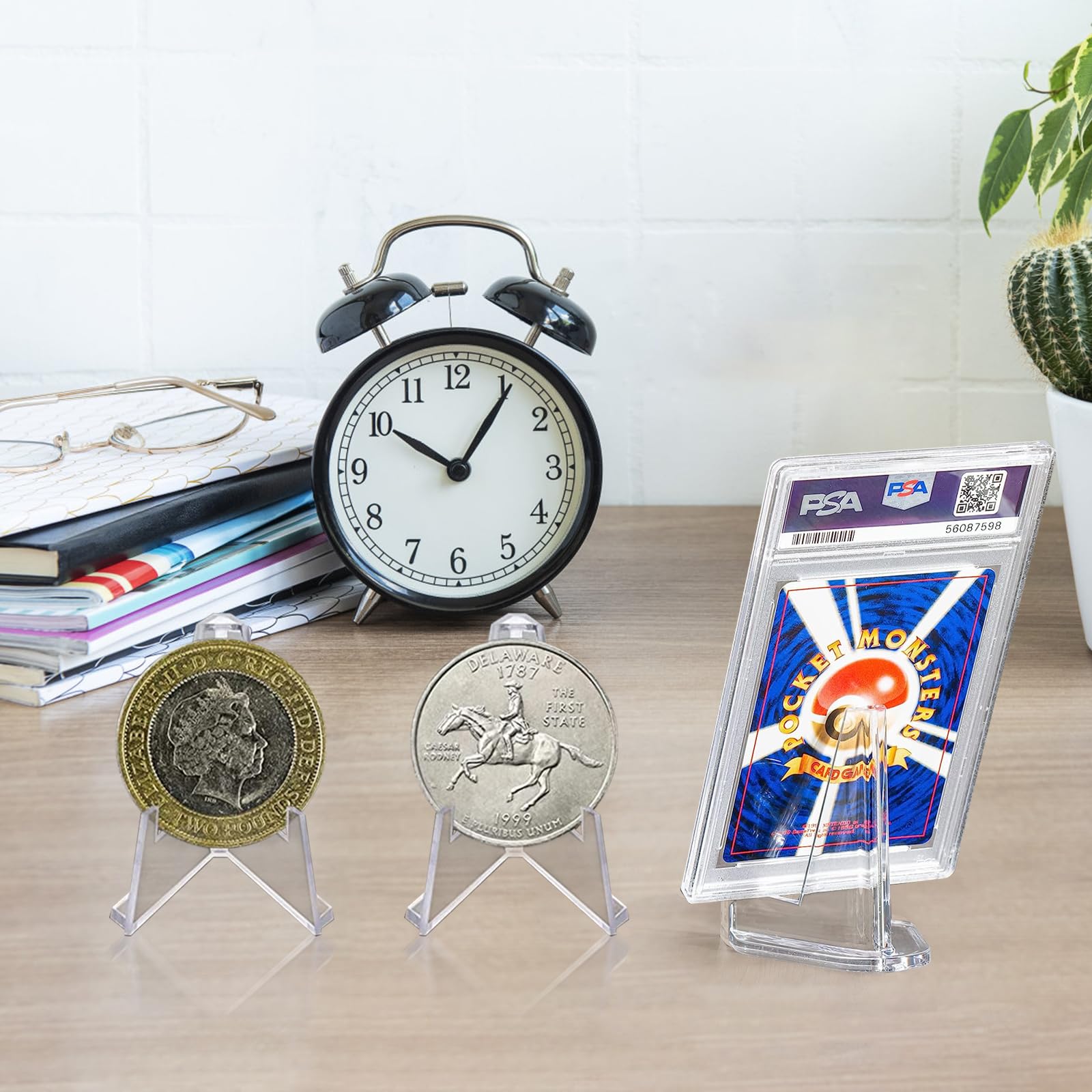 30 Pcs Supports De Cartes En Acrylique Transparent - Mini Chevalets Présentoir Pour Collection Pièces, Médailles Et Cartes