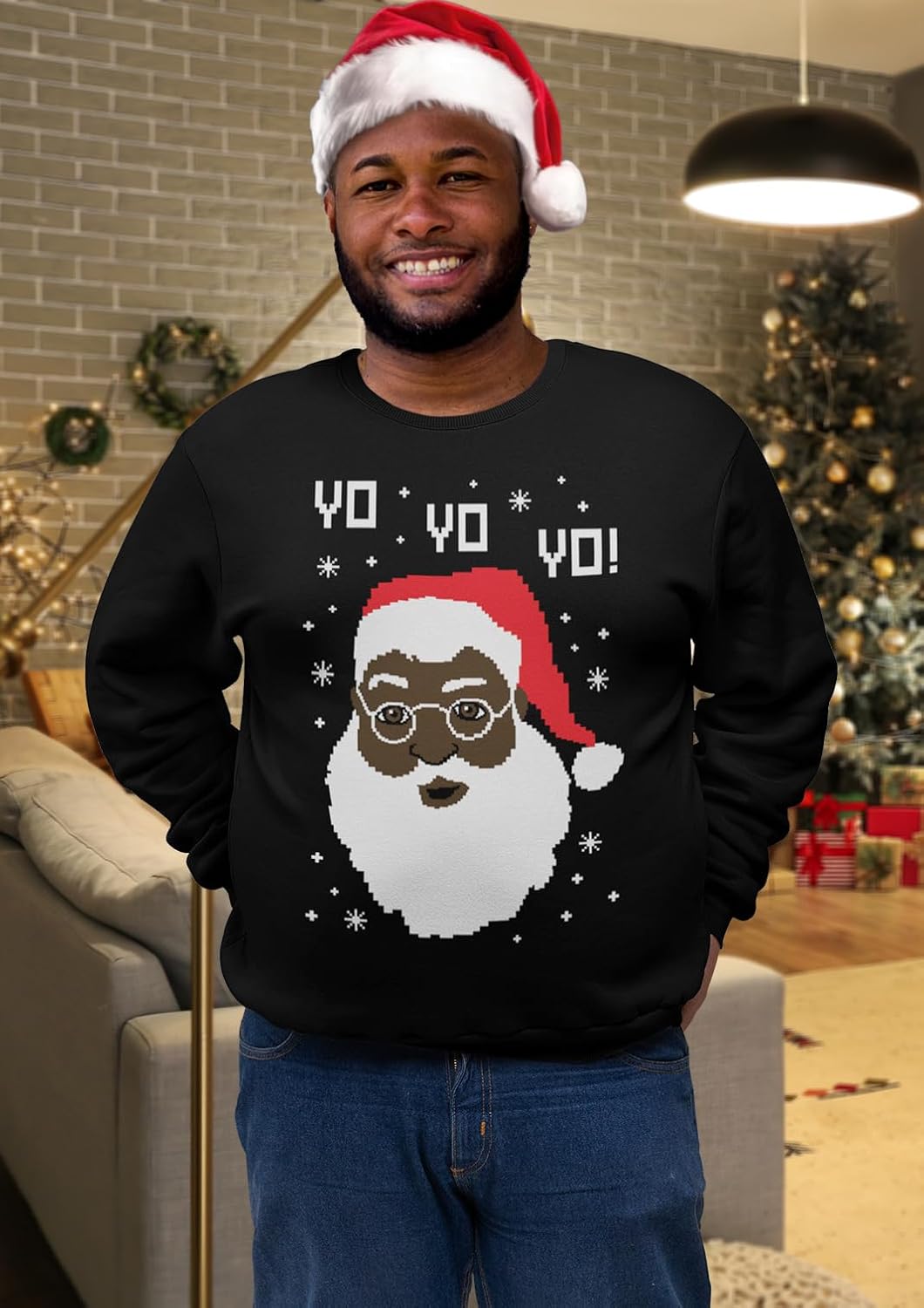 Tstars Men's Black Santa Ugly Christmas Sweatshirt Nigeria Ubuy