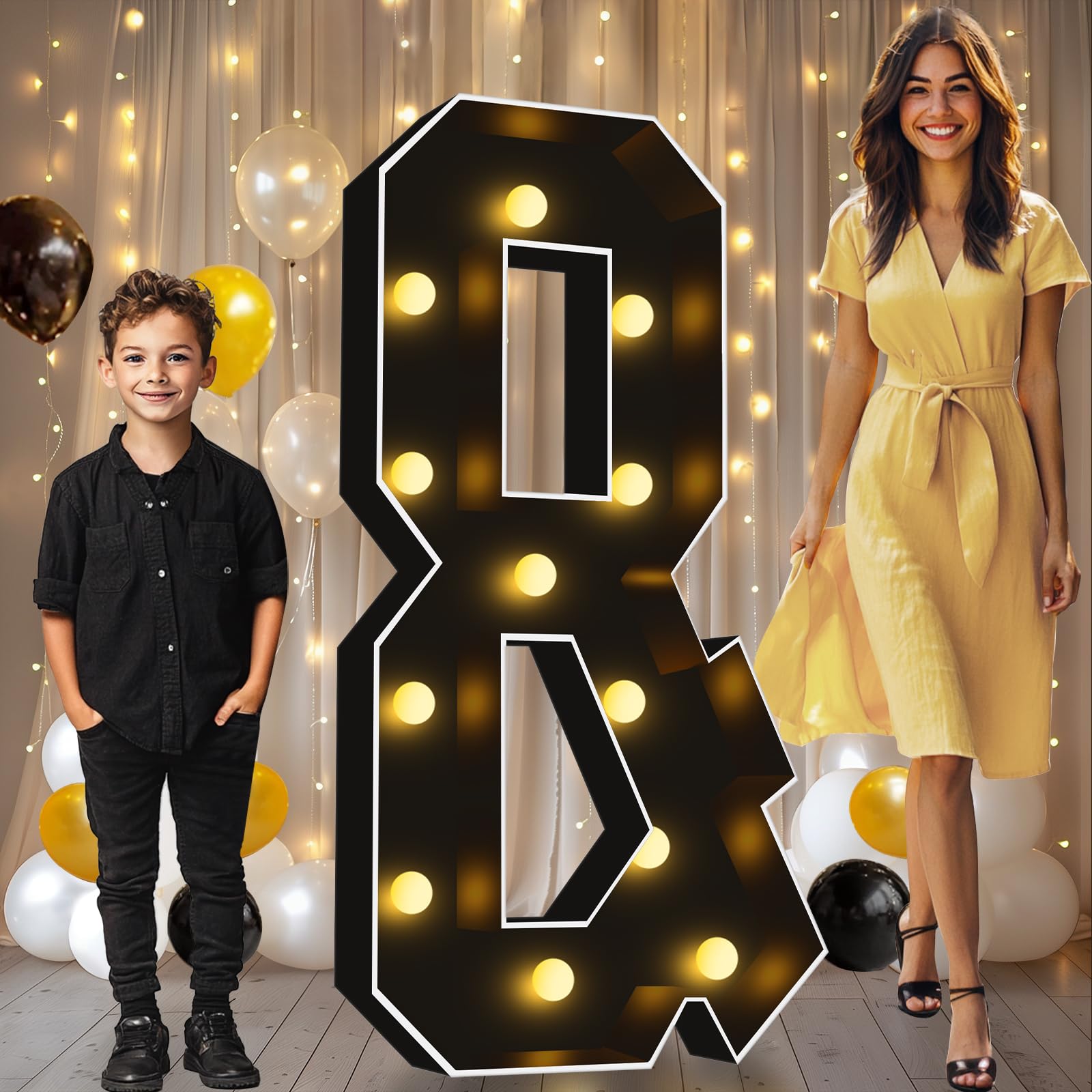 View 1 of [DAMAGED] Pooqla 4FT Marquee Letter Light, Black