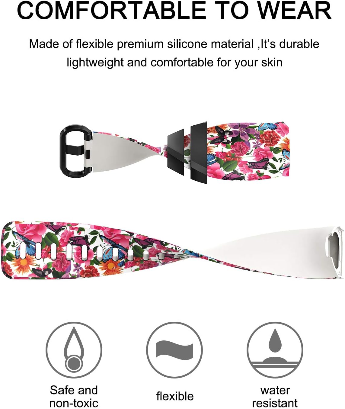 honecumi Charge 4 Bands Compatible with Fitbit Charge 4 /Charge 3 /Charge 3 SE Watchband Wristband Watch Strap Bracelet for Men Women Charge 3 Replacement Accessory Colorful Pattern Small Watchbands