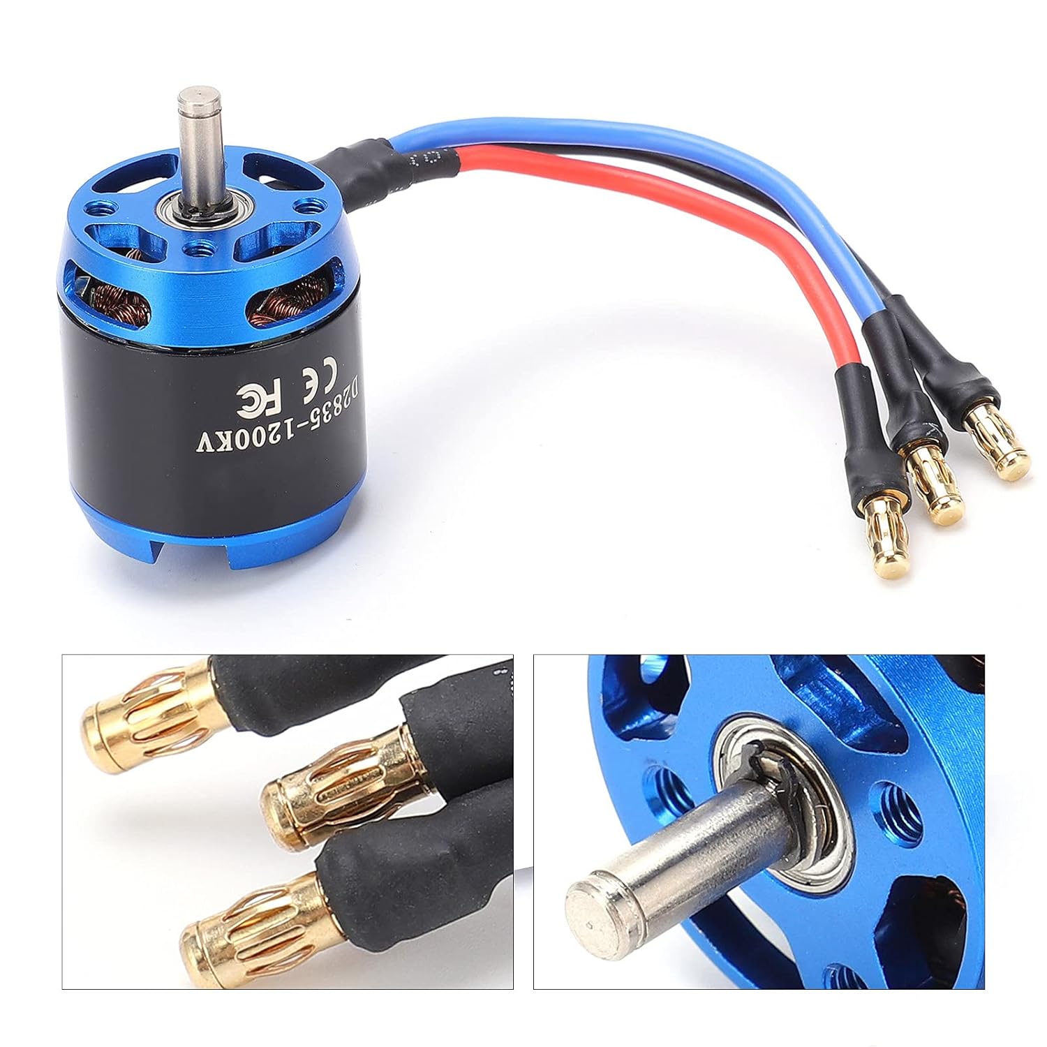 Dilwe RC Brushless Motor Power, Aluminum Alloy + Copper 2835‑1200KV Brushless Motor Kit Suitable for RC Remote Control Aircraft DIY RC Glider Aircraft Plane