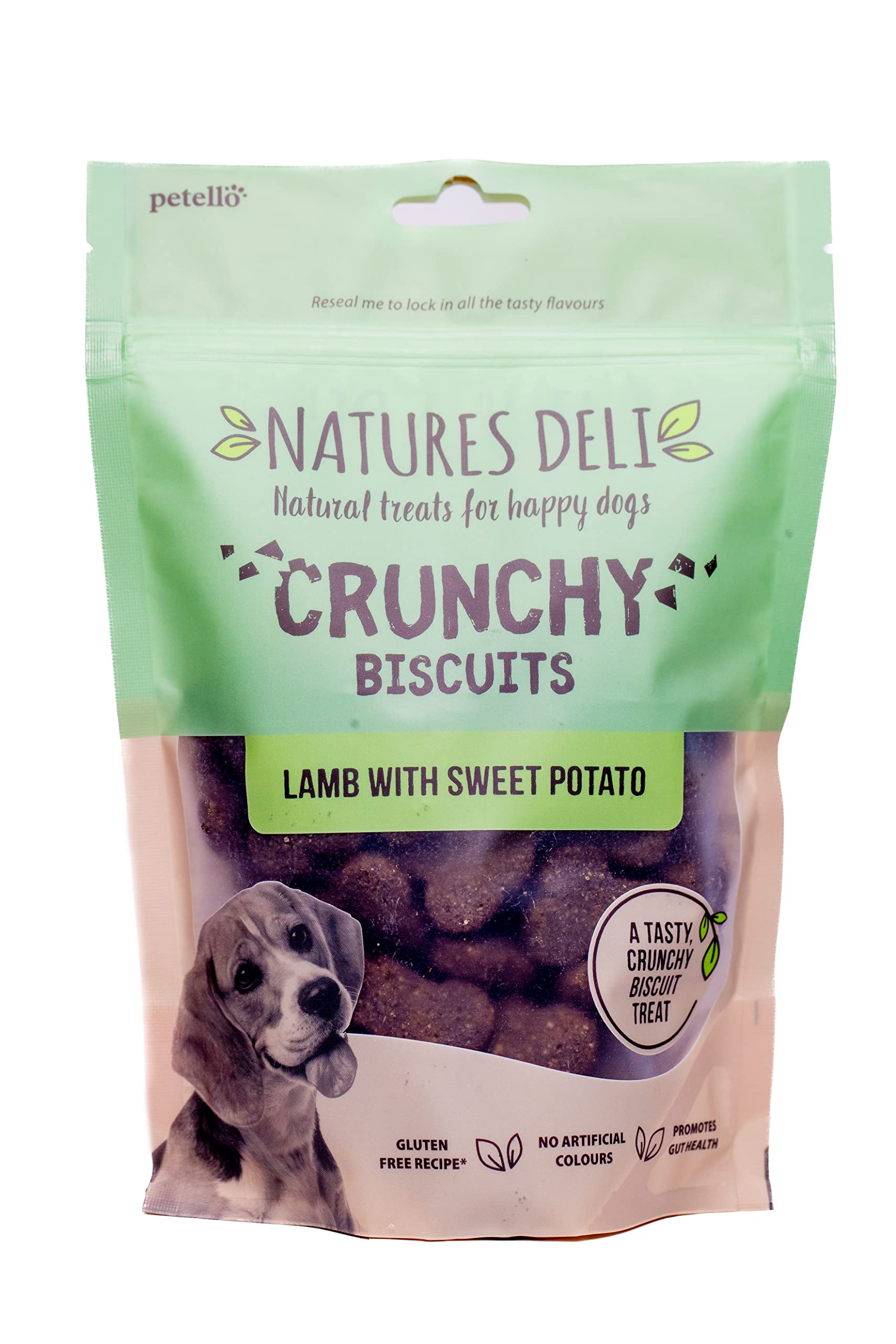 Natures Deli Lamb with Sweet Potato Dog Treats, Crunchy Biscuits for Dogs Gluten Free Low Fat Tasty Bite-size Treats for Dogs - 225 g — image 1