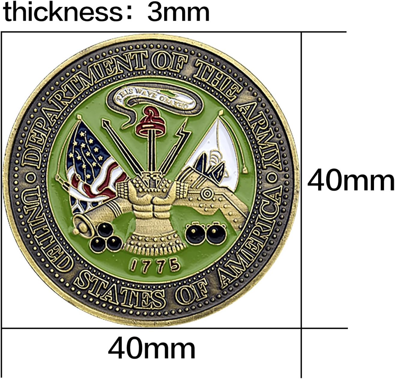 U.S. Army Challenge Coin - Military Coin with 1775 Symbol, for Army Veterans and Soldiers