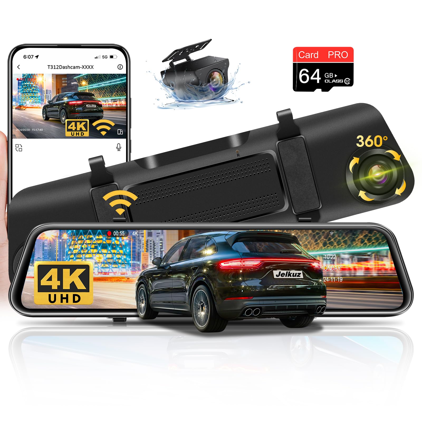Amazon.co.jp: ドライブレコーダー ミラー型【 進化した4K画質 内蔵