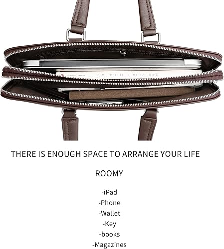 Miniatura 5 de FSD.WG Bolsa de negocios Maletín de cuero Bolso de negocios para computadora portátil para hombres