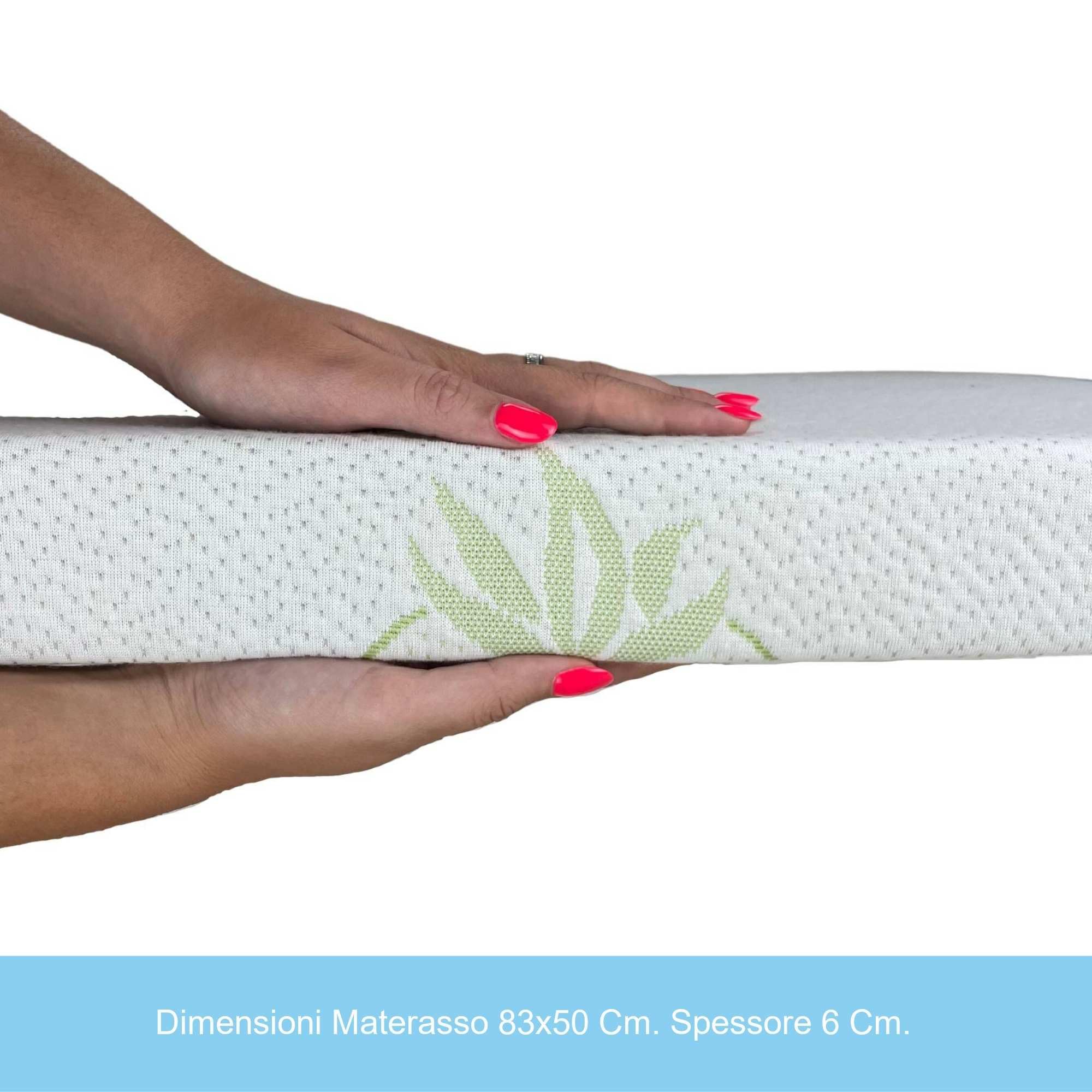 Babysanity Materasso Next To Me Aloe Sfoderabile Antisoffoco con Fori a Norma EN16890:2017 Chicco Lullago Kinderkraft Uno Jane Baby Side Cam Cullami Close To Me Brevi Nanna Oh Misure 83x50x6cm (Aloe)