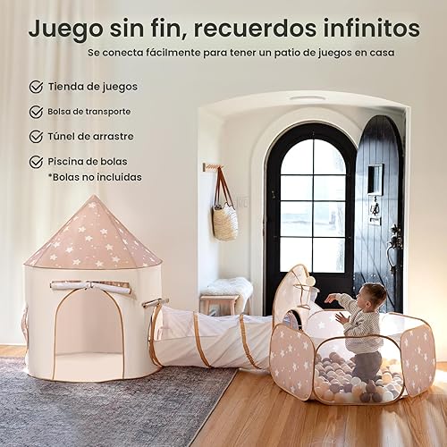 Miniatura 2 de Tiny Land Tienda de Juegos para Niños con Túnel, Tienda de Juegos Emergente con Piscinas de Pelotas para Niños Pequeños, Tienda para Bebés con Bolsa