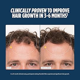 Nutrafol Men\'s Hair Growth Supplements, Clinically Tested for Visibly Thicker Hair and Scalp Coverage, Dermatologist Recommended - 1 Month Supply