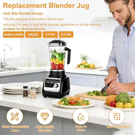 Replacement Blender Jug, 2.5 Liters Blender Spare Jar