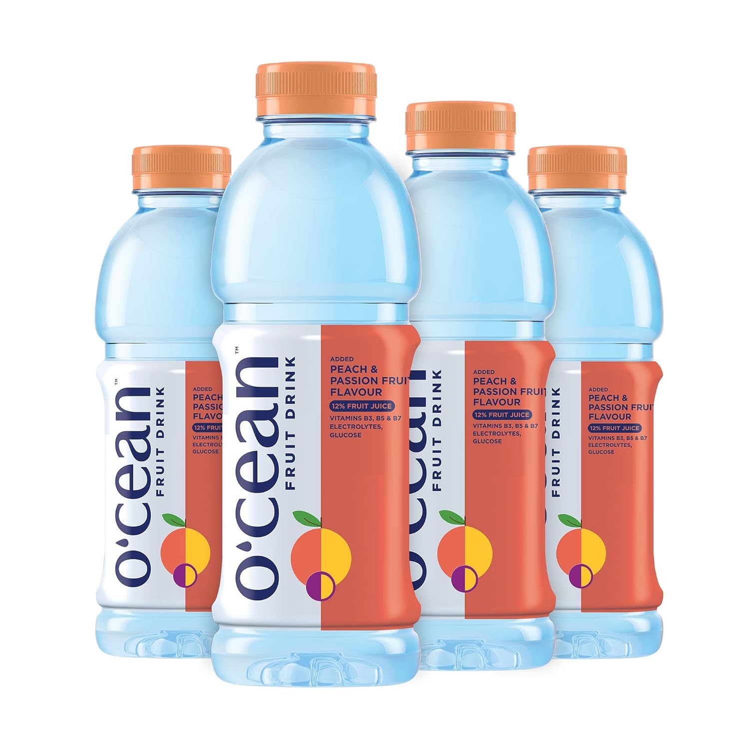 O'CEAN Fruit Drink Peach Passion 12 Fruit Juice 500 Ml( Pack of 4