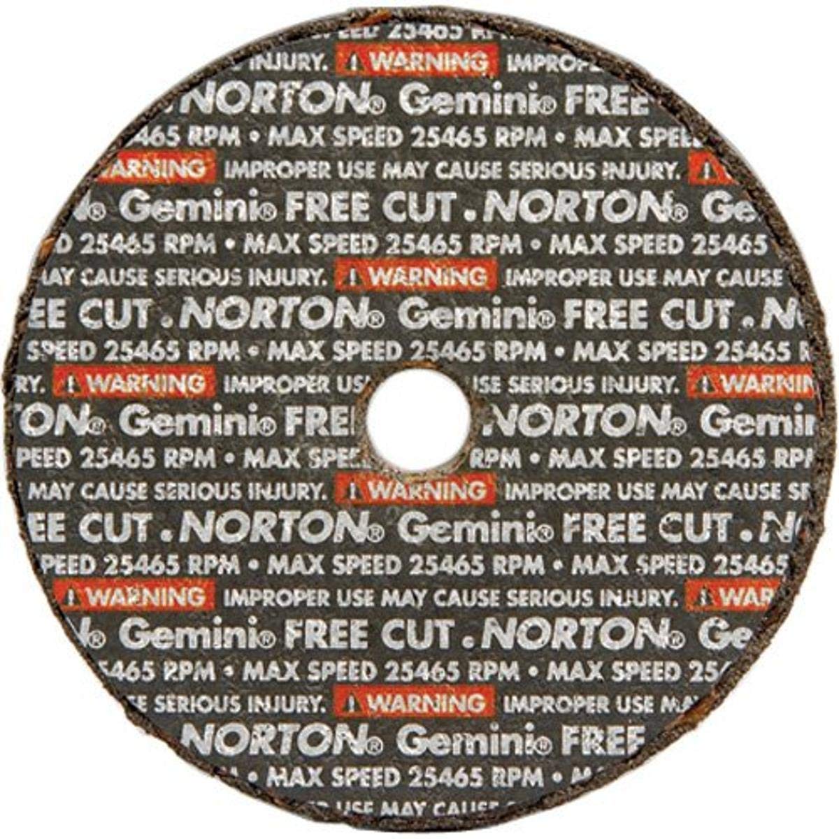 Norton 547-66243510628 Gemini Aluminum Oxide Type 01 Cutoff Wheel, 3