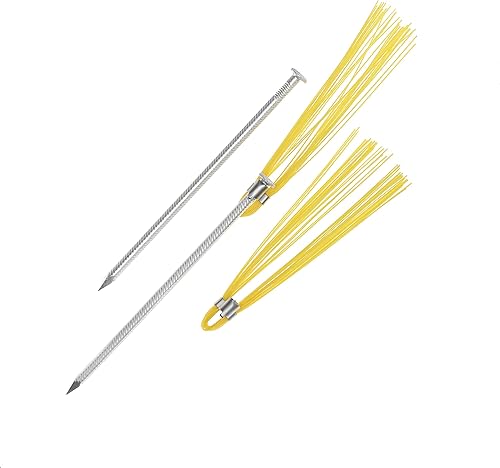 Miniatura 2 de Marcadores de suelo amarillos de 6 pulgadas con estacas de aluminio ligeras no oxidadas (paquete de 25)