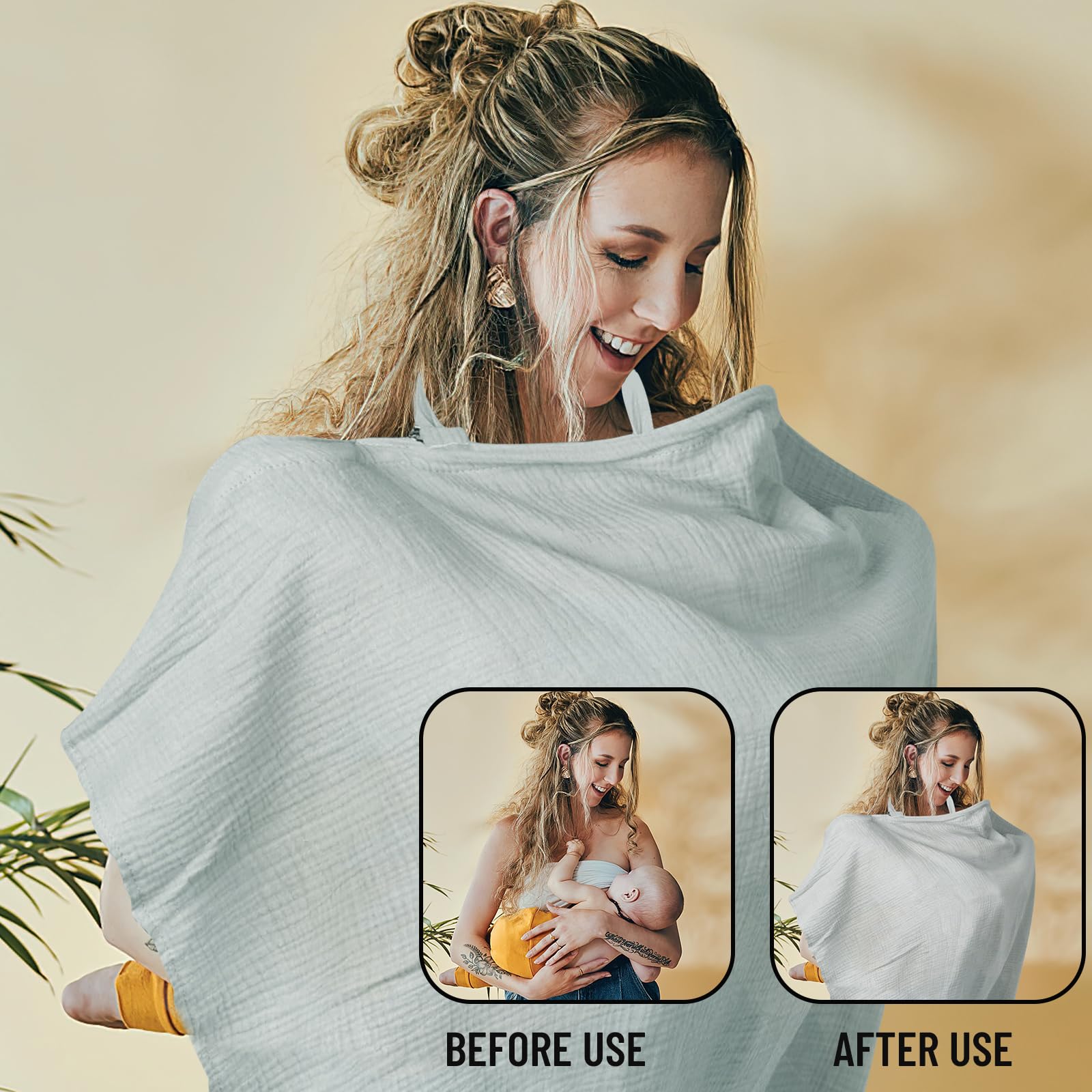 Cape Allaitement en Mousseline pour Bébé, Coque d'Intimité Totale