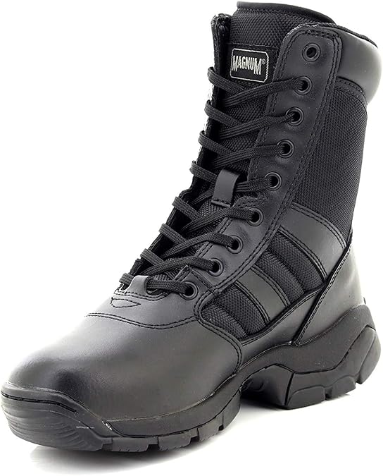 Magnum 8 Inch'PANTHER 8.0 Black Military Combat Boots - Black Magnashield Coated Action Leather, Mens UK 14 / EU 48