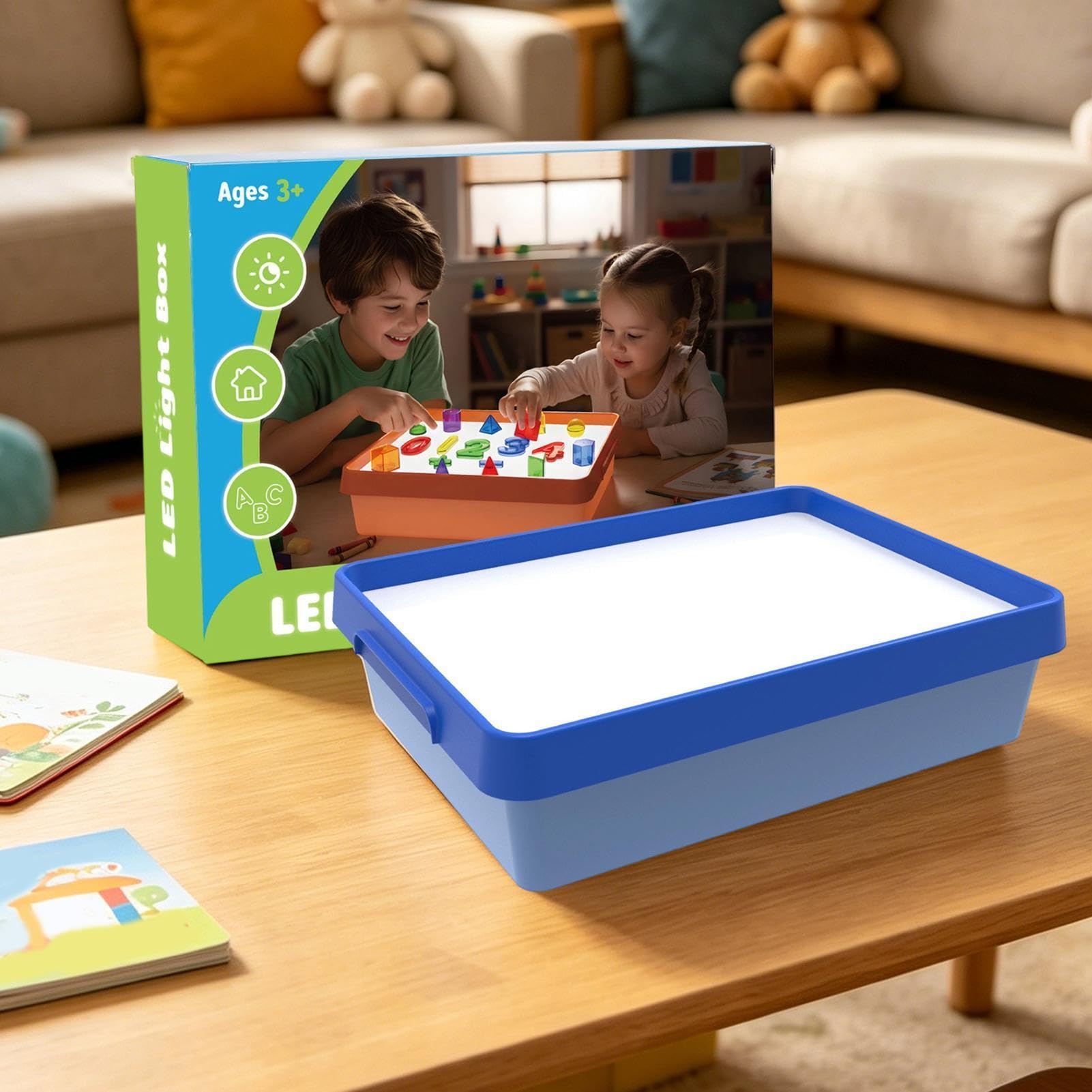 Stół Z Podświetleniem LED Dla Dzieci LED Sensoryczna Przenośna Edukacyjna | Dziecięcy Stół Aktywności Stacja Plastyczna Do Klasy Szkolnej Sali Zabaw Szkoły