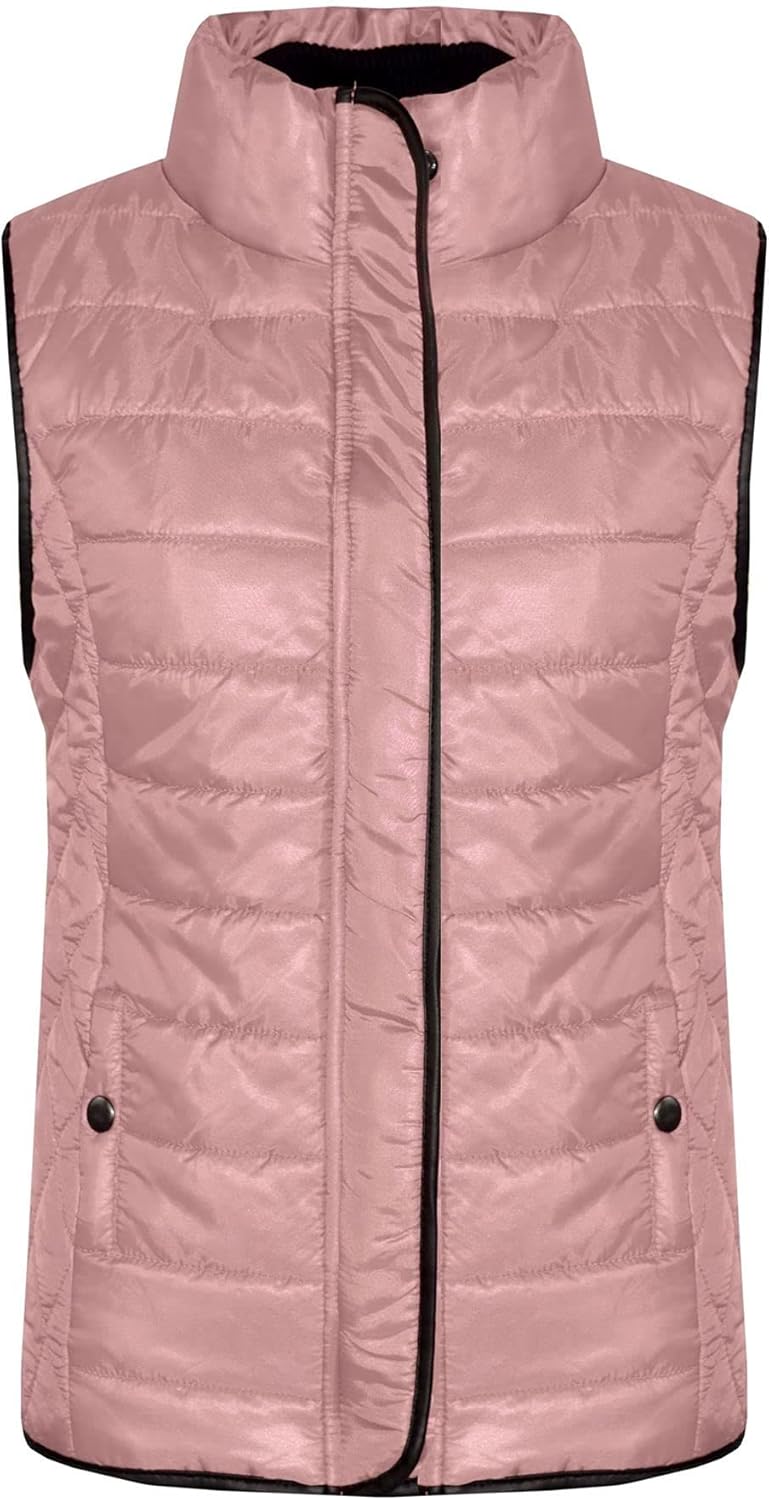 Kids Girls Unisex Baby Pink Wet Look Sleeveless Padded Gilet Body Warmer Jackets